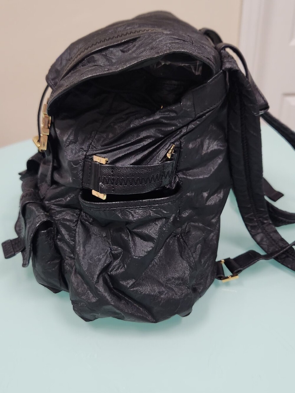 Tory Burch Black Backpack with Gold Hardware - Picture 3 of 12